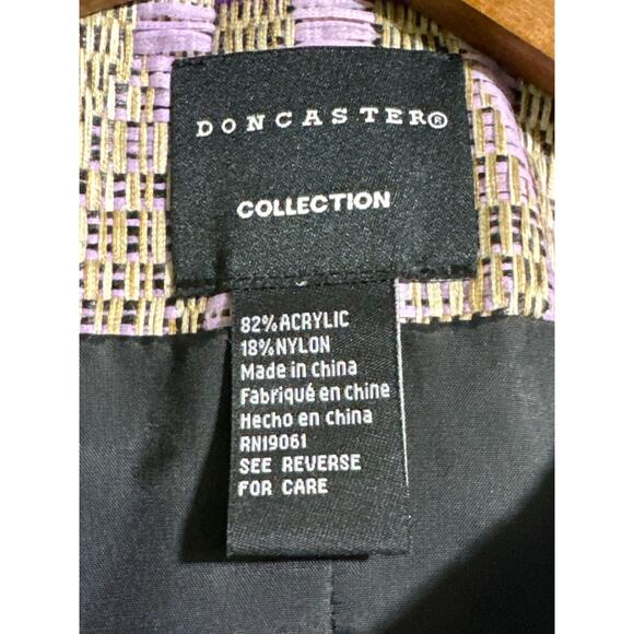 Doncaster Womens Cropped Blazer Size 4 Purple Black - Picture 5 of 8